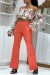Hose mit ausgestelltem Bein in Koralle - Trendige Damenmode für den Sommer! | 12,29 $ | OKKO MODE