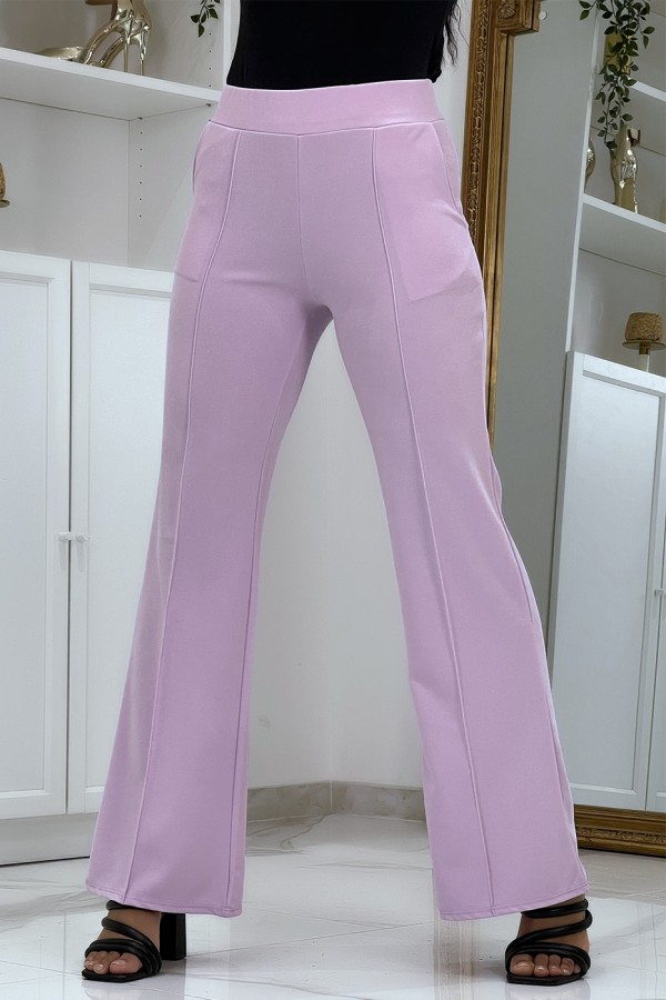 Pantalon patte d'éléphant lilas - 3