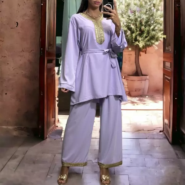 Lila Oversize-Tunika & Palazzo-Hose Set - Trendiges Damen Outfit