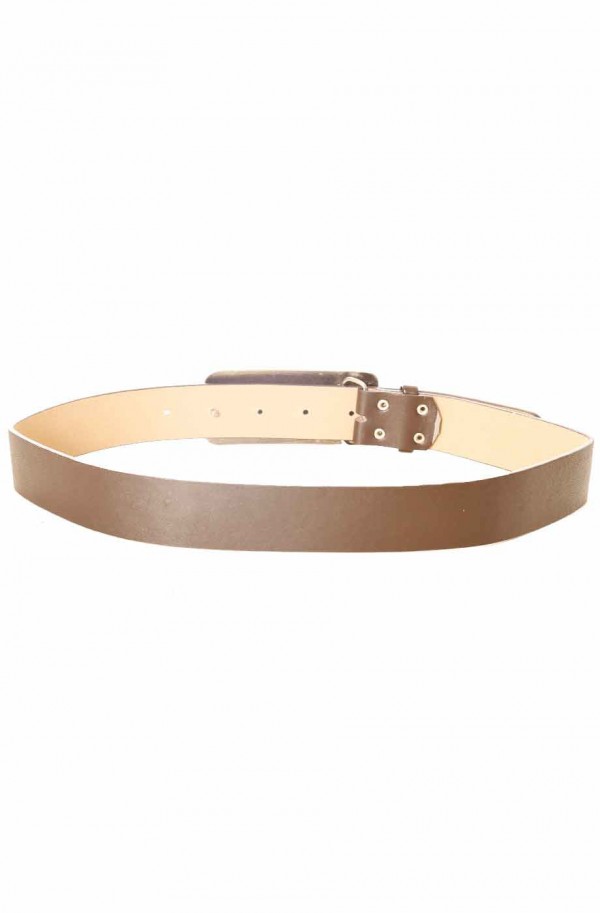 Ceinture Marron avec grosse boucle rectangle graphique CE 573 - 2