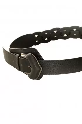 Ceinture Rouge avec couture blanche à boucle carré | 1,04 € | OKKO MODE
