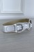 Ceinture blanche avec deux attaches et un cercle au milieu | 1,04 € | OKKO MODE