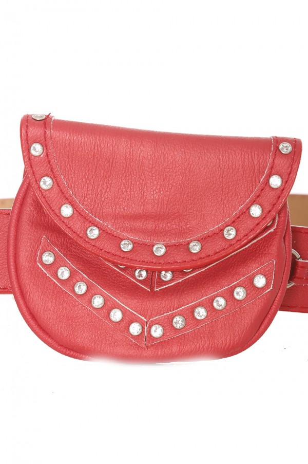 Ceinture rouge avec pochette - LDF9019 - 7