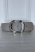 Ceinture grise à boucle ovale strass | 1,13 $ | OKKO MODE