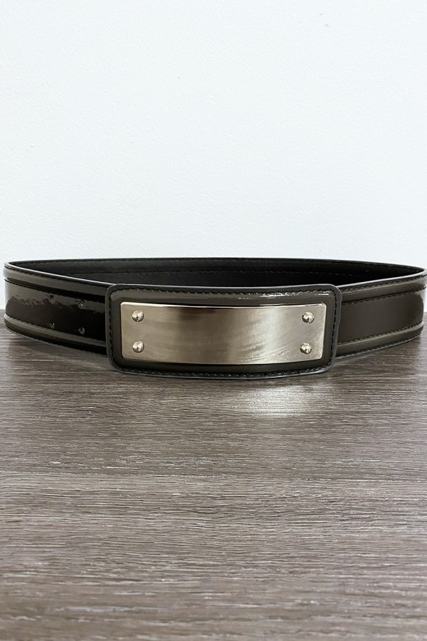 Ceinture noir avec longue boucle rectangulaire - 1