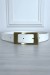 Ceinture blanche en simili avec boucle cuivrée rectangle | 1,13 $ | OKKO MODE