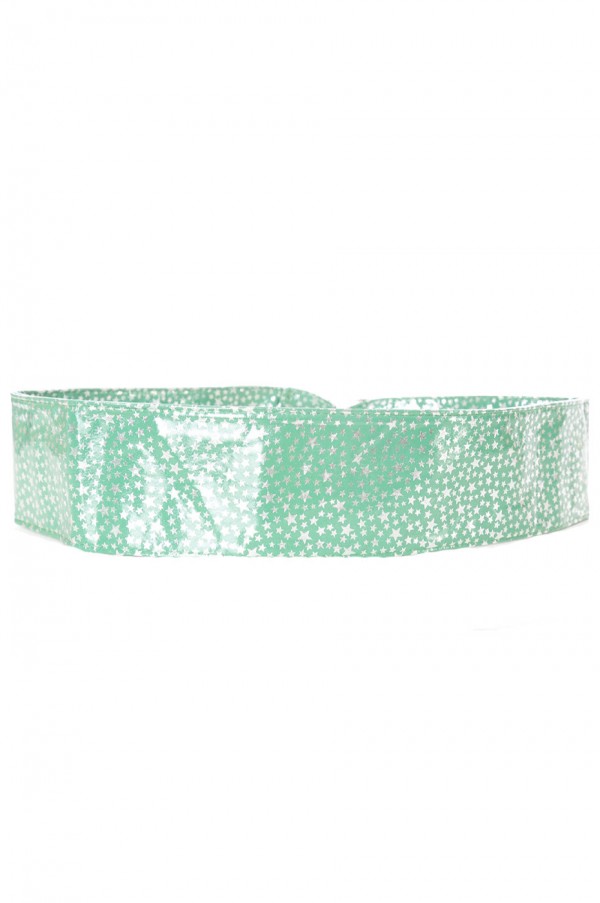 Ceinture verte égère à motif étoiles et boucle rectangle. étoiles - 2