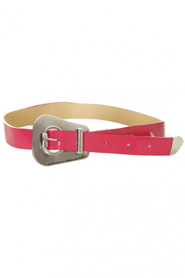 Ceinture fine fuchsia, boucle fantaisie. 56-0255 - 1