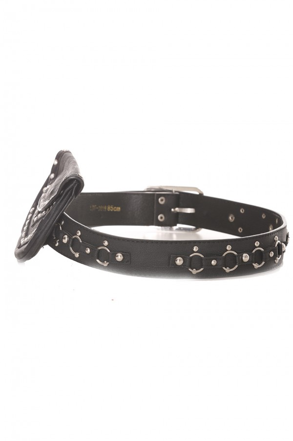 Ceinture noire avec pochette - LDF9019 - 2