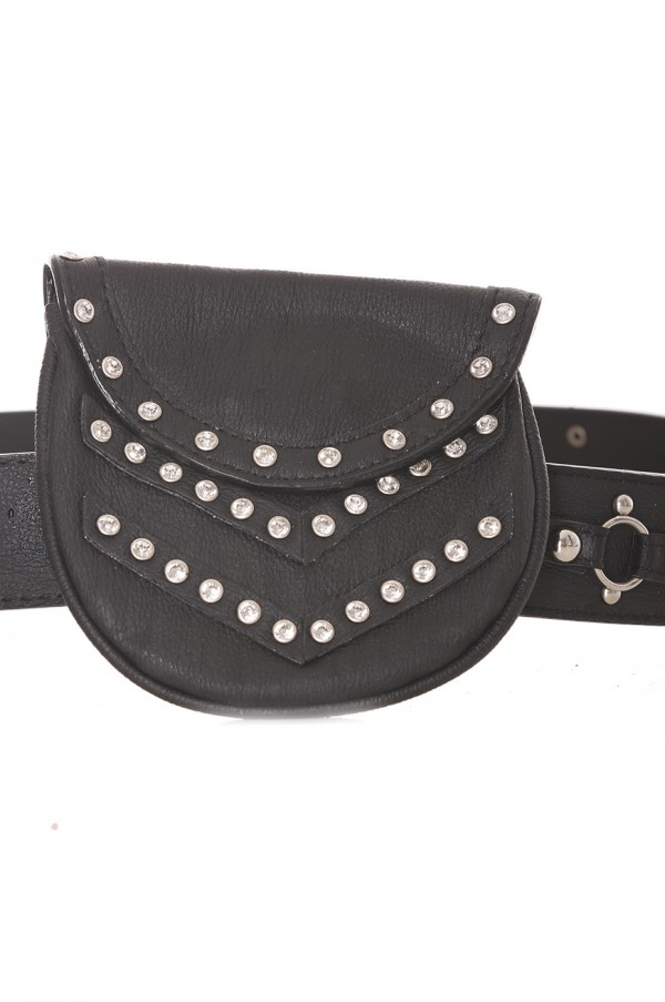 Ceinture noire avec pochette - LDF9019 - 4