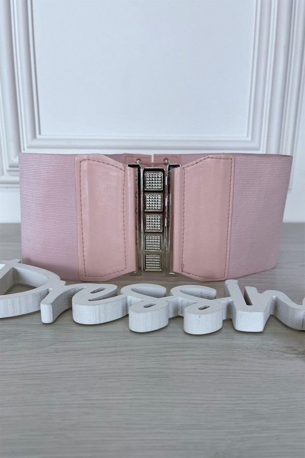 Ceinture de taille rose avec lacet au dos - 5