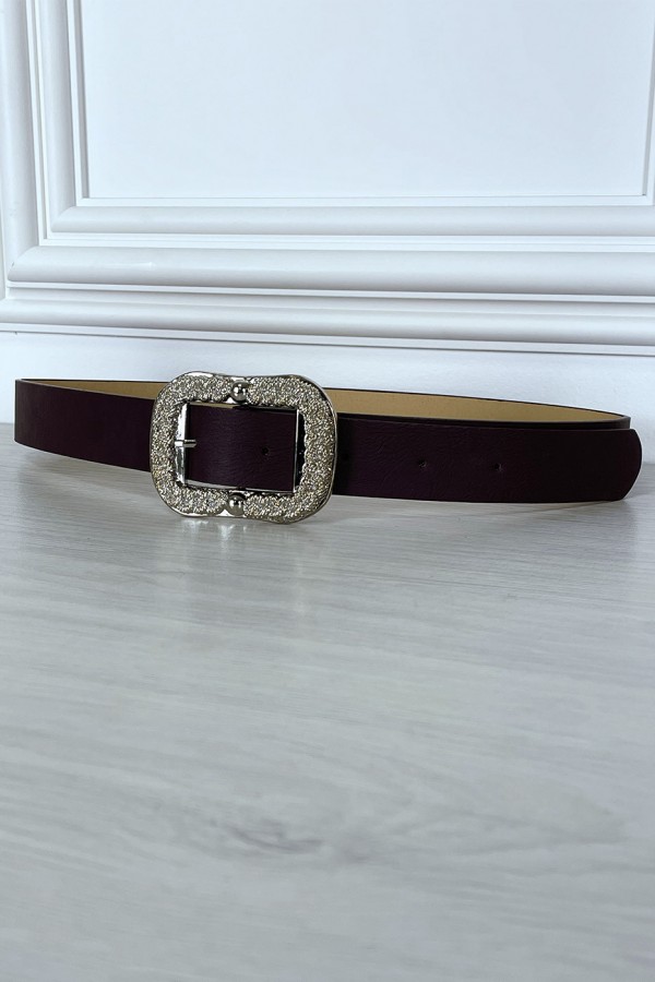 Ceinture violette tendance avec boucle en argent - 3