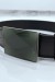 Ceinture noire large à boucle en verre rectangle | $1.13 | OKKO MODE