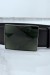 Ceinture noire large à boucle en verre rectangle | $1.13 | OKKO MODE