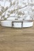 Ceinture blanche boucle rectangulaire strass ornés | $1.13 | OKKO MODE