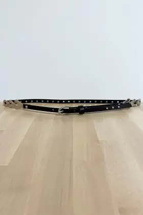 Ceinture violette avec boucle rectangle strass argenté | £0.87 | OKKO MODE