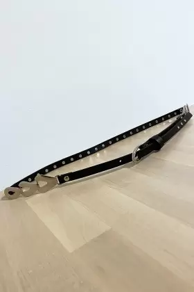 Ceinture violette avec boucle rectangle strass argenté | £0.87 | OKKO MODE