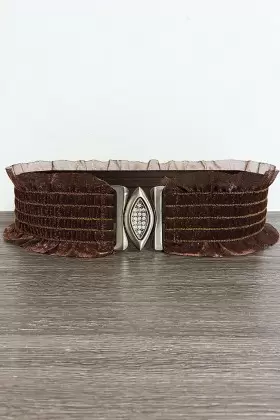 Ceinture blanche en simili avec boucle rectangulaire strass | 1,04 € | OKKO MODE