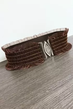 Ceinture blanche en simili avec boucle rectangulaire strass | 1,04 € | OKKO MODE