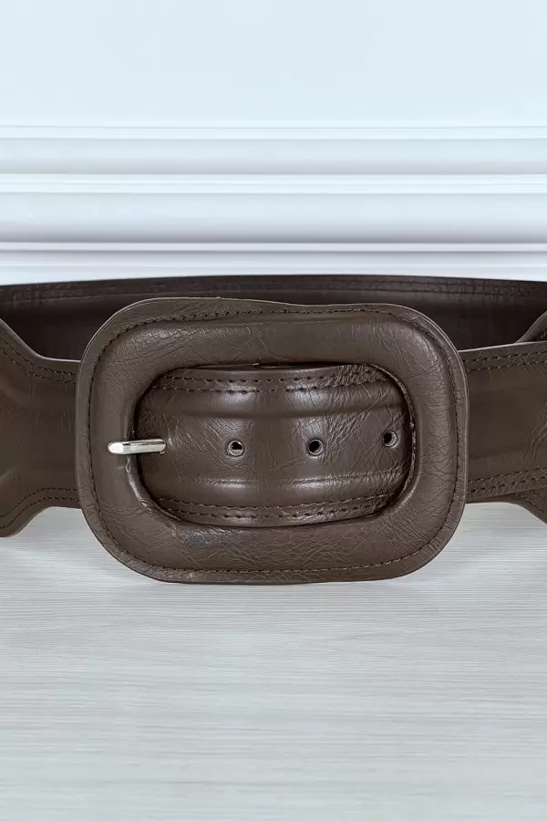 Ceinture tendance marron en simili - 2