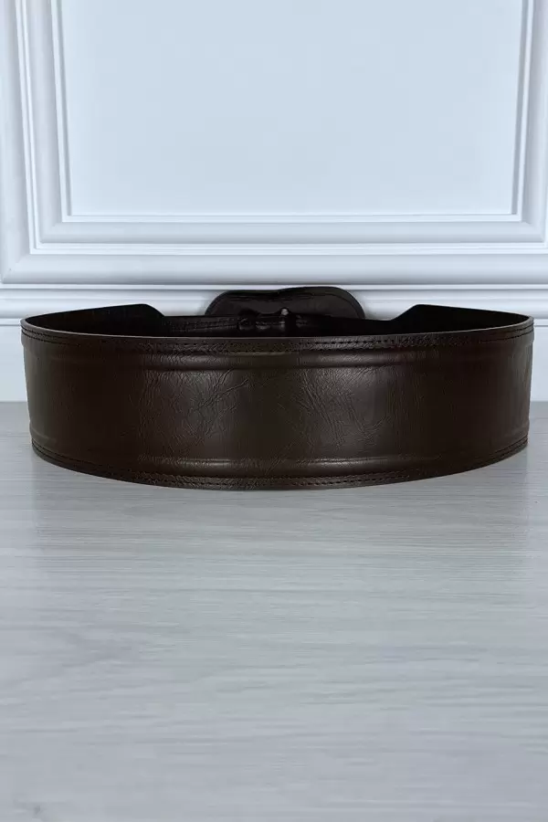 Ceinture tendance marron en simili - 4