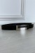 Ceinture noire fine à boucle rectangulaire strass | 1,13 $ | OKKO MODE