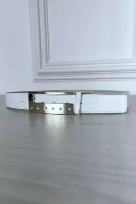 Ceinture marron effet croco avec boucle strass argentée et passant noeud, accessoire PVC | 1,13 $ | OKKO MODE