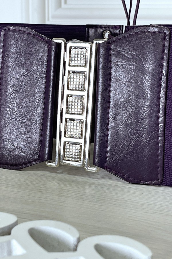 Ceinture de taille violette avec lacet au dos - 3