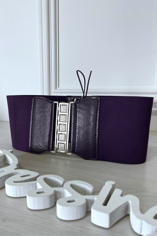 Ceinture de taille violette avec lacet au dos - 4