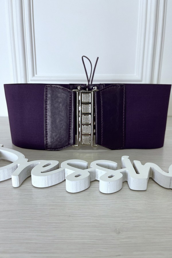 Ceinture de taille violette avec lacet au dos - 5