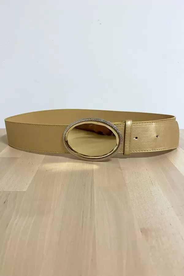 Ceinture doré avec boucle miroir - 1