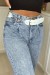 Ceinture blanche en simili avec chêne et accessoire argenté | 1,13 $ | OKKO MODE