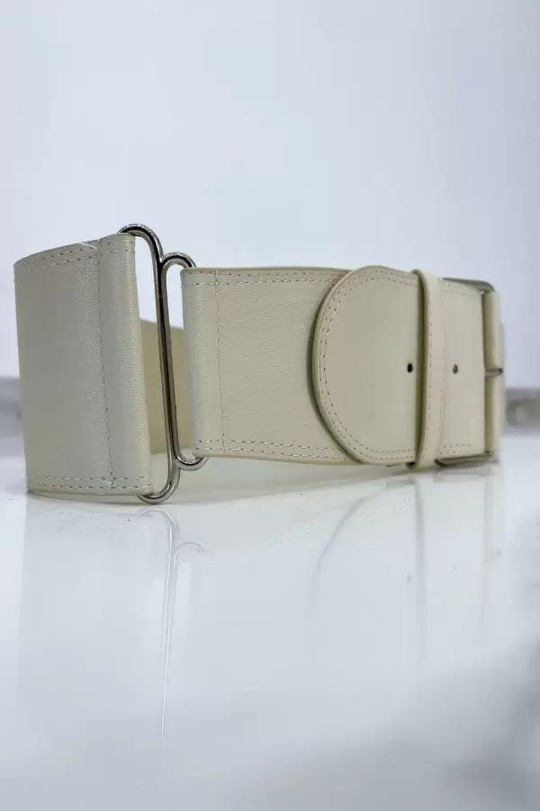 Grosse ceinture beige. Ceinture femme - 3