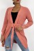 Chaleco fluido coral de punto con lazo en la cintura | 19,34 $ | OKKO MODE