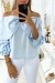 Blue Butterfly Embellished Rhinestone Front Blouse | $4.55 | OKKO MODE