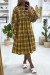 Mustard Plaid Robe with Embroidery | $5.69 | OKKO MODE