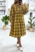 Mustard Plaid Robe with Embroidery | $5.69 | OKKO MODE