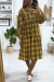 Mustard Plaid Robe with Embroidery | $5.69 | OKKO MODE