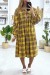 Mustard Plaid Robe with Embroidery | $5.69 | OKKO MODE