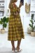 Mustard Plaid Robe with Embroidery | $5.69 | OKKO MODE