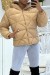 Doudoune taupe à capuche en relief triangulaire légère et chaleureuse indispensable de lhiver | 18,90 € | OKKO MODE
