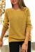 Joli pull moutarde épaules bombé style motard avec perles | 14,42 $ | OKKO MODE