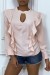 Blouse chic rose à manches longues et volants | 3,41 $ | OKKO MODE