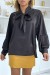 Blouse satinée noir femme | 13,65 $ | OKKO MODE