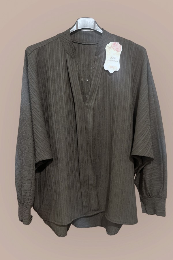 Blouse noire oversize dans une belle matière tombante - 1