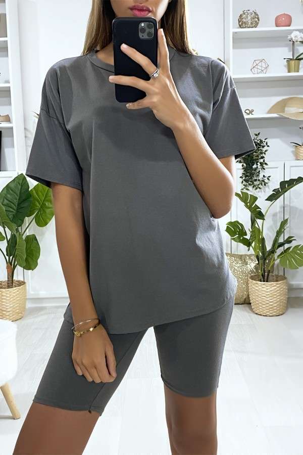 Ensemble short et t-shirt over size kaki fashion