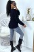 Pull noir épais à col rond et manche longues | 10,08 € | OKKO MODE