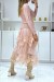 Vestido rosa festa gola alta renda | 19,66 $ | OKKO MODE