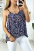 Blue Night Double-Lined Pleated Tank Top with Pattern | €3.02 | OKKO MODE