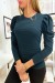Green and Black Striped Top with Puff Sleeves for Women | $5.46 | OKKO MODE